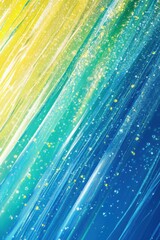 Poster - Vibrant abstract background featuring flowing lines and shimmering particles in blue and yellow tones.