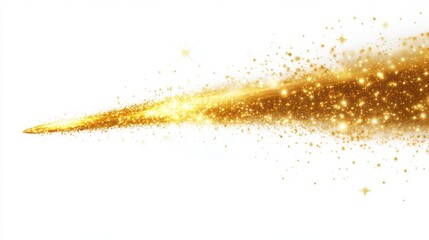 Poster - A stunning golden sparkle trail against a white background, creating a magical and festive atmosphere.