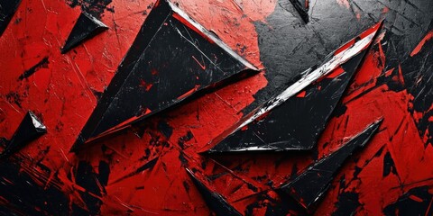 Poster - Red and Black Wall Close-Up