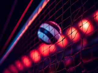 Wall Mural - Volleyball game background with a net set up for a match