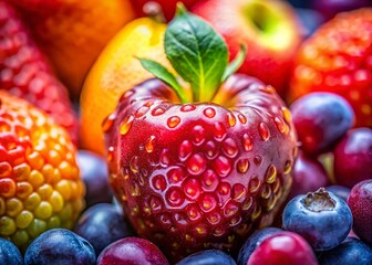 Canvas Print - Macro Photography of Pastel-Colored Fruits: Vibrant Close-Up Shots