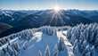 © SolarisKG - Lever de soleil sur paysage hivernal montagneux
