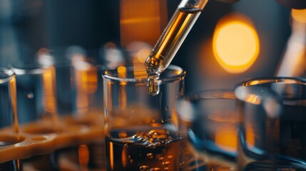 Poster - Scientist using pipette to transfer liquid in a lab