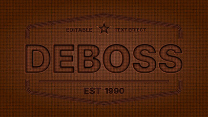 Wall Mural - debossed text effect, letterpress text style