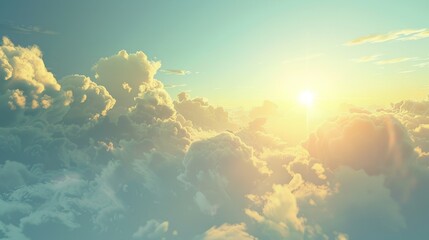 Poster - Sunshine breaking through a cloudy sky, gentle and warm light