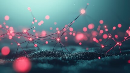 Poster - A network of interconnected nodes and glowing lines forming a complex and dynamic structure, symbolizing the interconnectedness and flow of information within the digital realm.