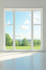 Canvas Print - Country View from Empty Room