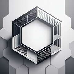 Poster - Minimalist vector banner with a white background and hexagonal pattern, offering a sleek and geometric design for modern visual themes