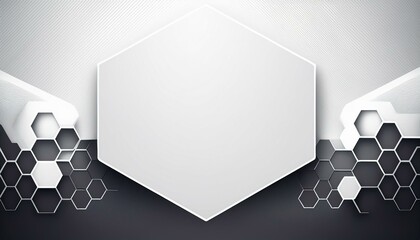 Poster - Minimalist vector banner with a white background and hexagonal pattern, offering a sleek and geometric design for modern visual themes