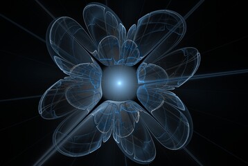 Poster - Computer generated fractal pattern and shape