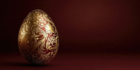 Sticker - Golden Egg on Red Background