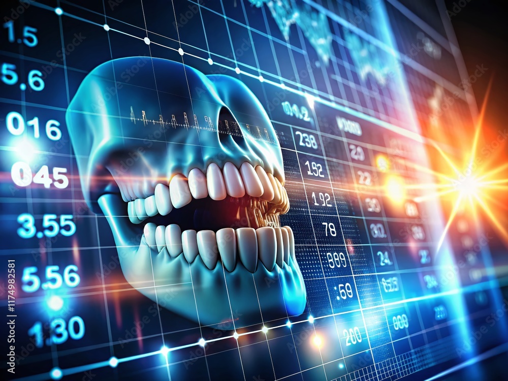 nighttime-dental-chart-illuminated-teeth-numbering-system-stock