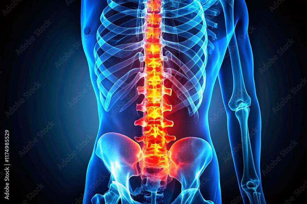 Normal Lumbar Spine X-Ray: Clear Vertebrae and Intervertebral Spaces ...