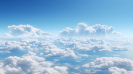 Poster - digital vintage blue sky and white clouds graphics poster background