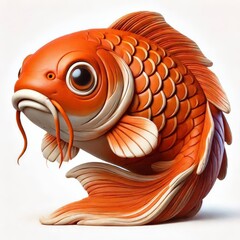 Canvas Print - plasticine fish on a white background