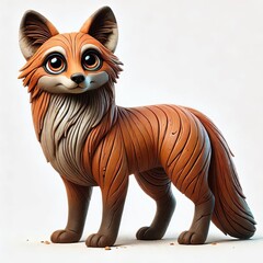 Canvas Print - fox made of plasticine on a white background