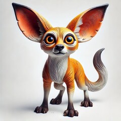 Canvas Print - fox made of plasticine on a white background