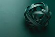 © Yurii Semonov - Elegant minimalistic abstract design of a teal torus loop on a dark green background