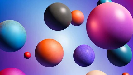 Poster - bunch of colorful balls are floating in the air. concept of playfulness and creativity, as the balls