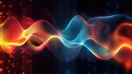 Poster - An abstract visualization of electromagnetic waves in motion, showcasing their complex interaction with the environment.