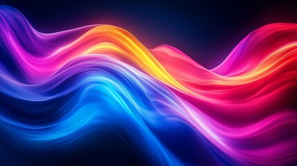 Poster - Vibrant holographic waves create mesmerizing patterns in vivid colors for a stunning visual experience