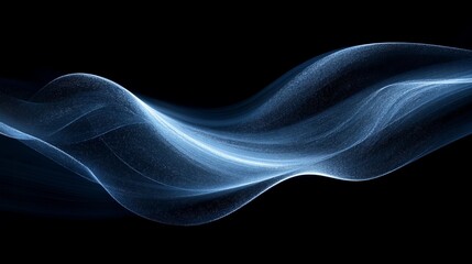 Poster - Holographic waves creating a dynamic flow of light during a digital art exhibition at night