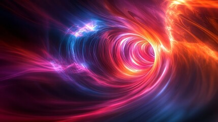Poster - Holographic swirl of vibrant colors creating a mesmerizing cosmic tunnel effect