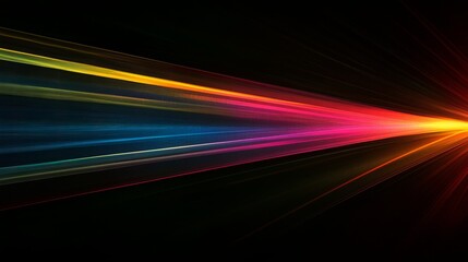 Poster - Vivid holographic light beams create a colorful spectrum against a dark background