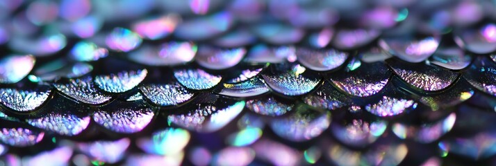 Poster - Holographic scales reflecting colors in vibrant patterns under light