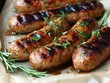 © Aninka - A plate of chicken and herb sausages with herbs on top