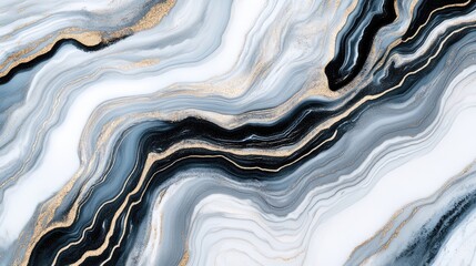 Poster - Sophisticated Creamy White Marble Texture with Black and Grey Veins Ideal for Elegant Backgrounds and Stylish Banners or Gift Cards