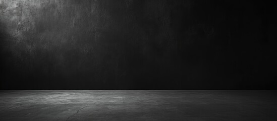 Poster - Abstract Dark Gray Studio Room Backdrop with Empty Copy Space for Text Minimalist Background for Photography and Design Projects