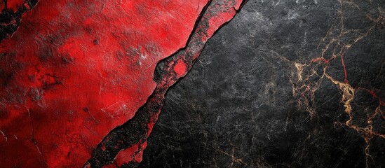 Poster - Abstract red and black marble stone texture design with space for text or advertising in a modern artistic style