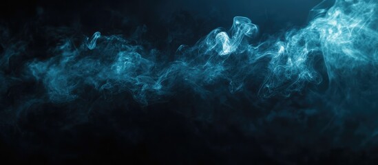 Poster - Abstract dark smoke particles flowing in motion over a blurred background with space for text or creative design elements