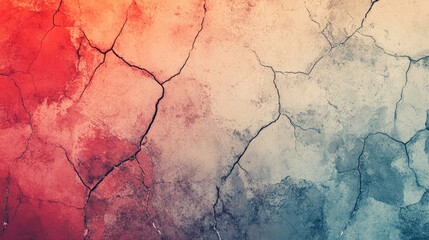 Poster - Crackled Abstract Marble Texture With Red And Blue Gradient Background For Artistic Designs