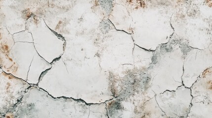 Poster - Aged white cracked paint texture on distressed metal surface showcasing rustic and vintage appeal for backgrounds or design projects