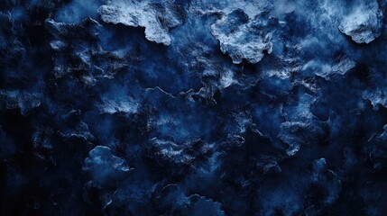 Poster - Deep Oceanic Texture Background in Shades of Dark Blue with Abstract Swirls and Patterns for Creative Displays and Designs