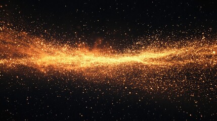 Poster - Abstract cosmic light and golden dust swirl in a stunning space background texture for creative and artistic projects
