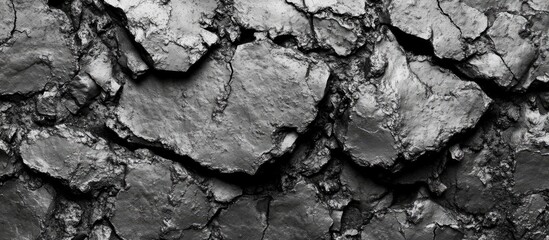 Poster - Dark Gray Silver Cracked Concrete Texture Background Ideal for Text Overlays and Graphic Design Applications
