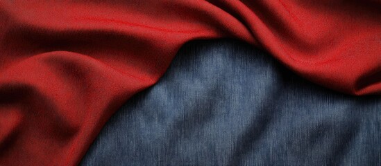 Poster - Abstract Red and Denim Fabric Textured Background for Creative Design and Advertising Copyspace