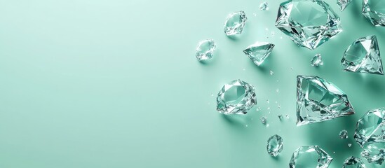  - Abstract Diamonds on Soft Green and Light Cyan Background with Ample Copy Space for Creative Text or Design Elements