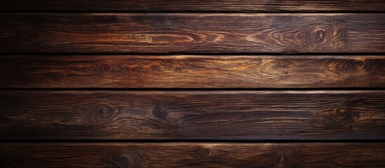 Poster - Dark Sepia Toned Wood Panel Texture with Smooth Surface Ideal for Backgrounds and Copyspace Design Elements