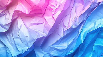 Poster - Crumpled Paper Texture with Vibrant Pink and Blue Gradients for Abstract Background Design