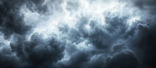 Poster - Dramatic Dark Stormy Cloud Background Ideal for Text Overlay in Weather or Atmospheric Themes