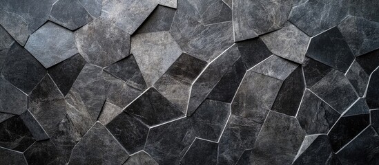 Poster - Stylish black and gray polygon geometric texture background ideal for modern industrial concepts and design projects with space for text