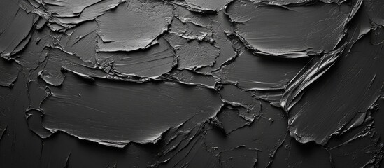 Poster - Dark gray gradient cement wall texture showcasing rough brush strokes ideal for background with empty space for creative text placement