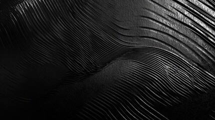 Poster - Abstract Black Metal Texture with Wave Patterns for Dark Background Design and Graphic Projects