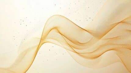 Poster - Fluid Organic Wave Design with Soft Curves and Subtle Particles on a Light Background