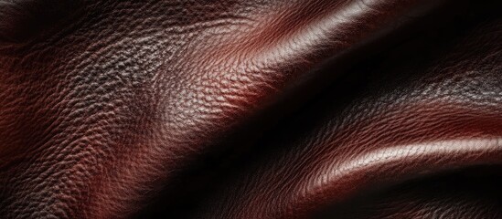 Poster - Dark maroon and brown shiny leather texture closeup ideal for backgrounds with empty space for text or design elements