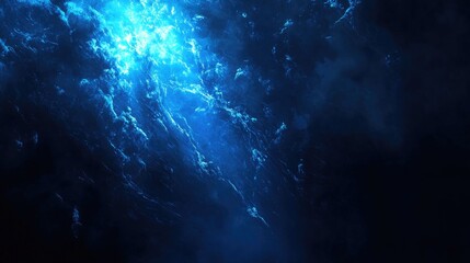 Poster - Dynamic blue lighting effects on an abstract dark background creating a mesmerizing atmospheric scene for creative projects.